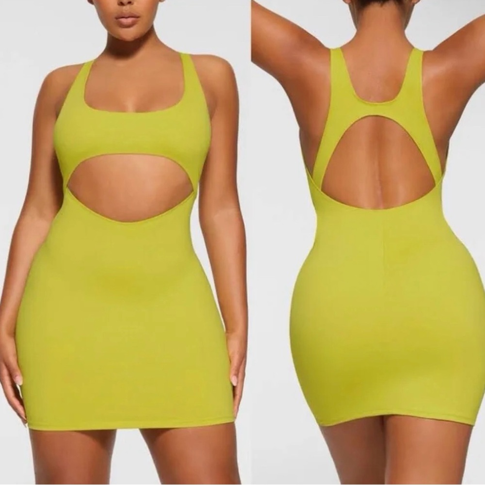 SKIMS Vibrant Green Backless Dress